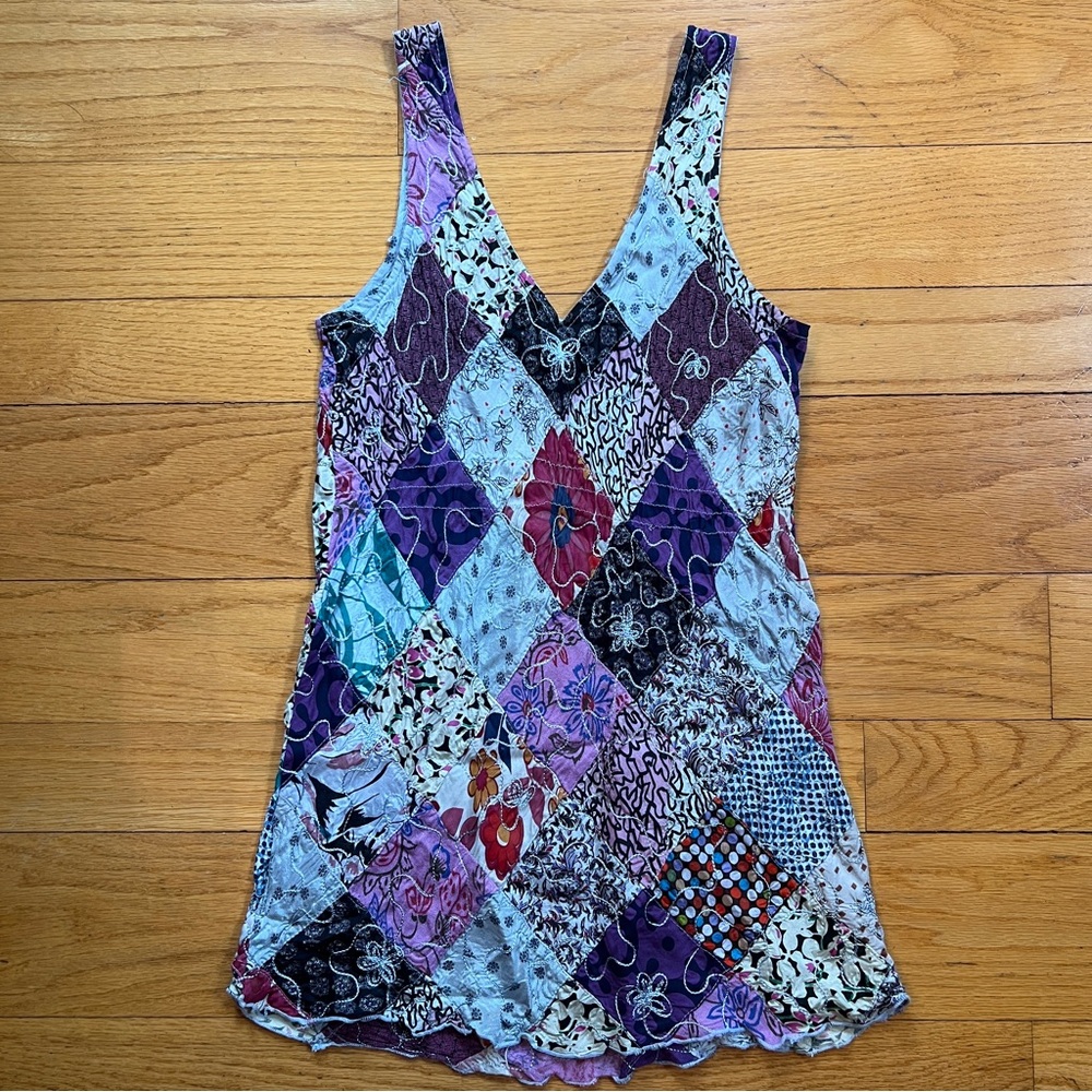 Vintage Patchwork Y2K Tank Top